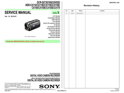 SONY HDR-CX110, DCR-SX73E