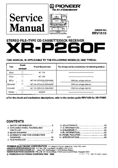 Pioneer XR-P260F