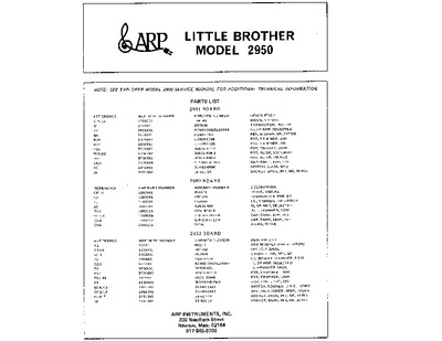 ARP LITTLE-BROTHER SCHEMATICS