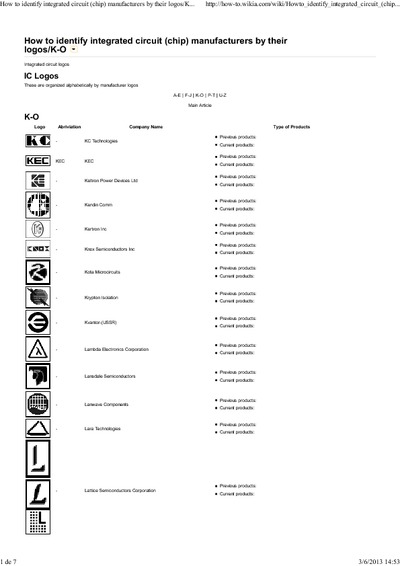 Como identificar fabricantes de Transistores e CIs por seus logotipos (de K-O).pdf