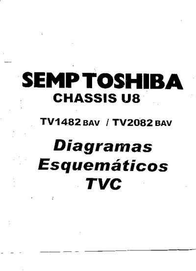 Toshiba TV2082BAV, TV1482BAV Chassis U8