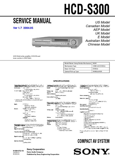 Sony HCD-S300 [DVD/CD TUNER]