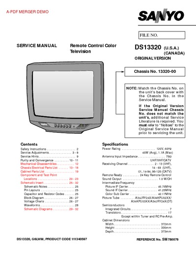 SANYO DS-13320  NTSC