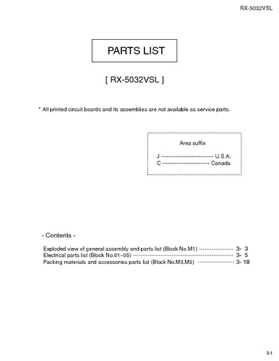 JVC RX-5032VSL Manual de Partes
