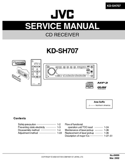 JVC KD-SH707 Manual de Servicio