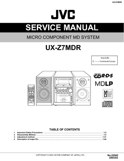 JVC UX-Z7MDR Manual de Servicio