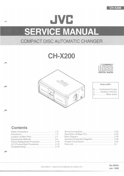 JVC CH-X200 Manual de Servicio