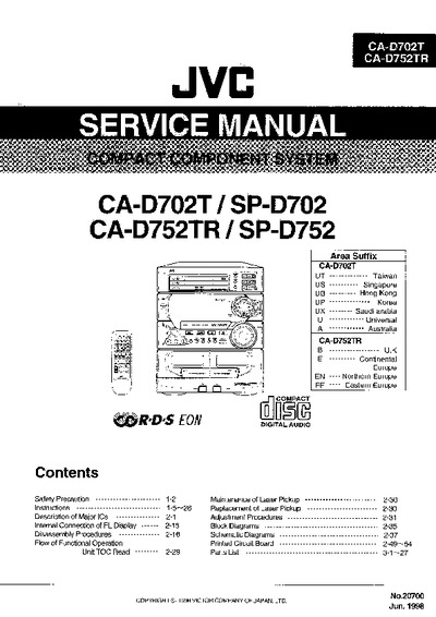 JVC CA-D702T Manual de Servicio