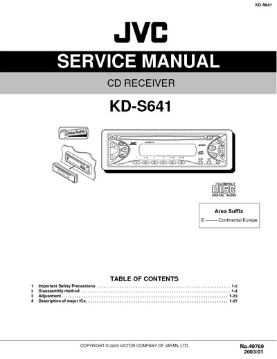JVC KD-S641 Manual de Servicio