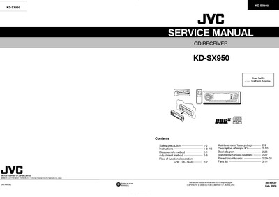 JVC KD-SX950 Manual de Servicio