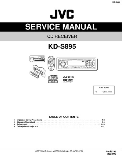 JVC KD-S895 Manual de Servicio