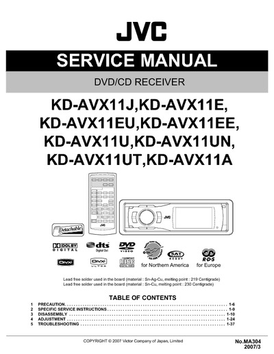JVC KD-AVX11 Manual de Servicio