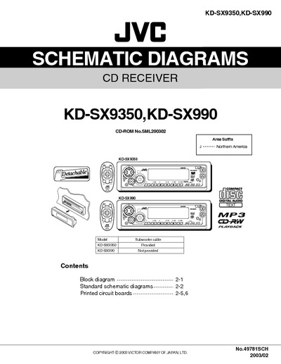 JVC KD-SX9350 KD-SX990 Diagrama Esquematico