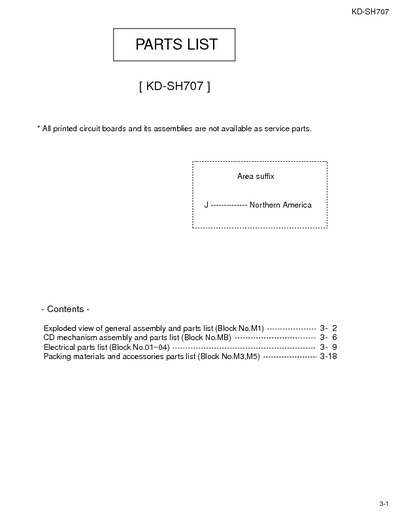 JVC KD-SH707 Manual de Partes