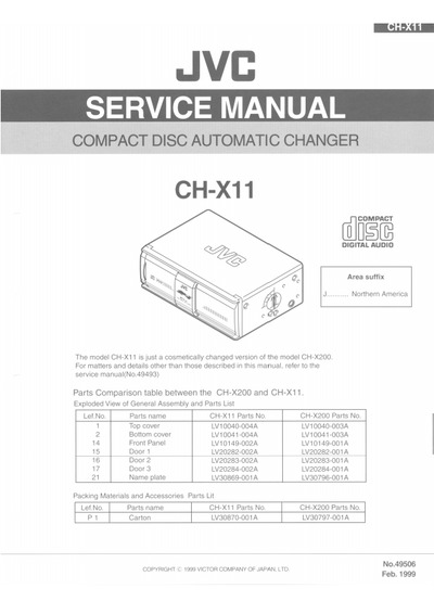 JVC CH-X11 Manual de Servicio