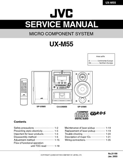 JVC UX-M55 Manual de Servicio