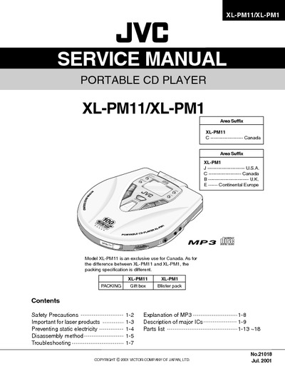 JVC XL-PM1 Manual de Servicio