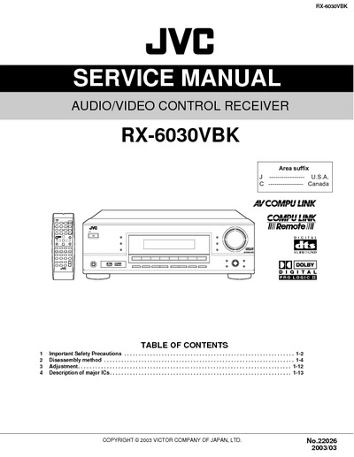 JVC RX-6030VBK Manual de Servicio