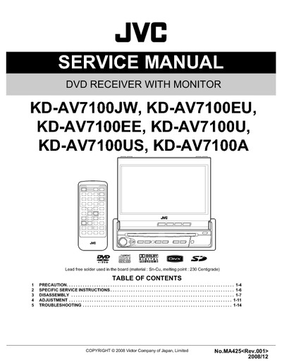 JVC KD-AV7100 Manual de Servicio