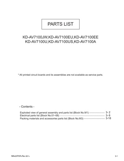 JVC KD-AV7100 Manual de Partes