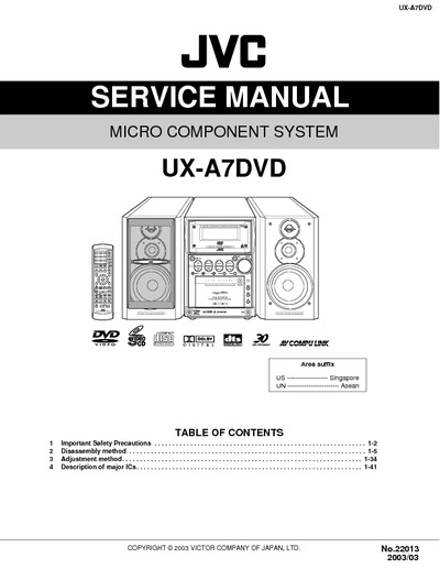 JVC UX-A7DVD Manual de Servicio