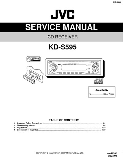 JVC KD-S595 Manual de Servicio