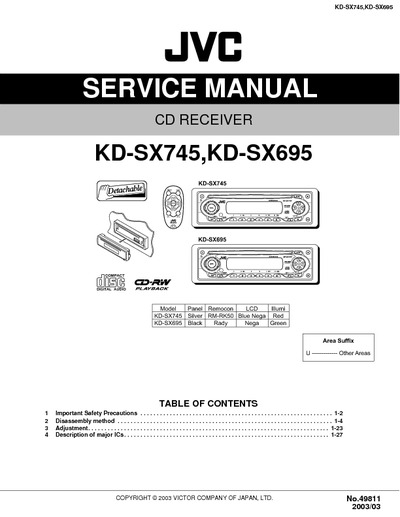 JVC KD-SX745-SX695 Manual de Servicio
