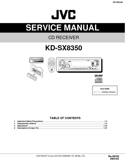 JVC KD-SX8350 Manual de Servicio