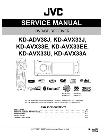 JVC KD-AVX33,KD-ADV38J Manual de Servicio
