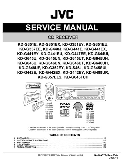 JVC KD-G440 Manual de Servicio