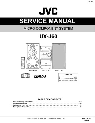 JVC UX-J60 Manual de Servicio