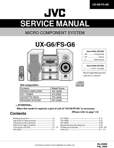JVC  UX-G6, FS-G6  HI-FI