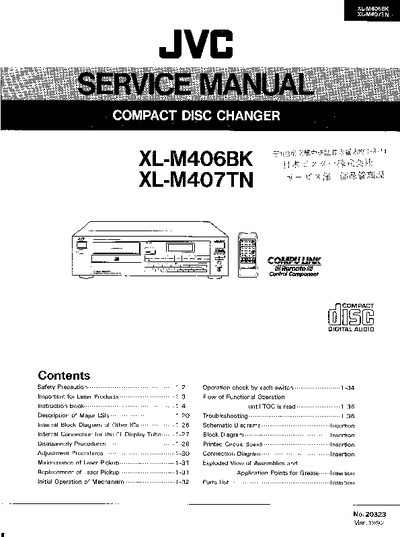 JVC  XL-M406, XL-M407 CD