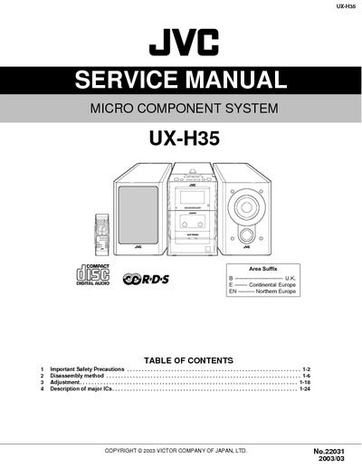 JVC UX-H35 Manual de Servicio