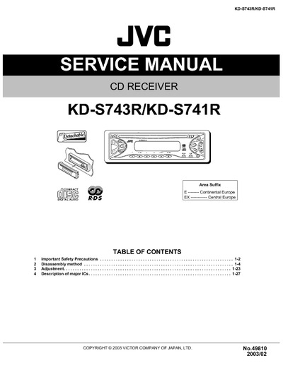 JVC KD-S743R KD-S741R Manual de Servicio