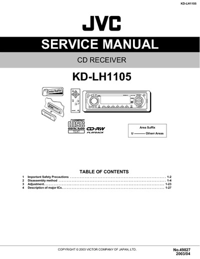 JVC KD-LH1105 Manual de Servicio