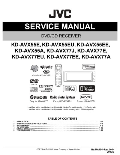 JVC KD-AVX77 Manual de Servicio