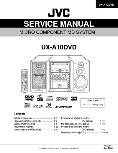 JVC UX-A10DVD Manual de Servicio