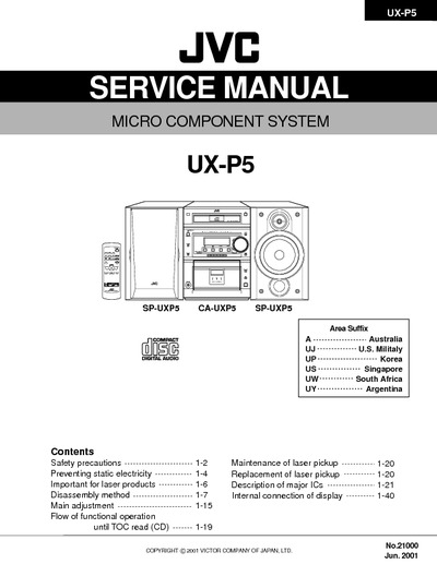 JVC UX-P5 Manual de Servicio
