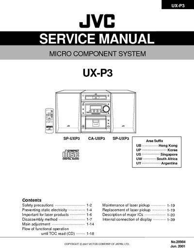 JVC UX-p3 Manual de Servicio