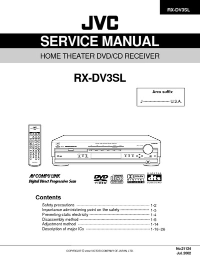 JVC RX-DV3SL Manual de Servicio