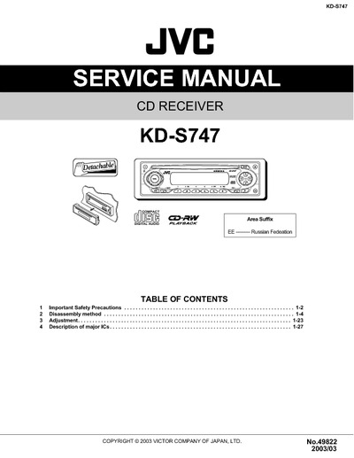 JVC KD-SX747 Manual de Servicio