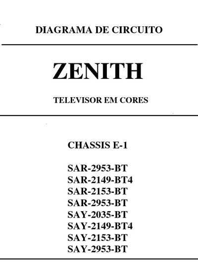 Zenith TV SAR2953 Chassis:E1