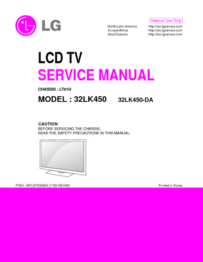 LG 32LK450-DA chassis:LT01U mfl67002804 1103-rev00
