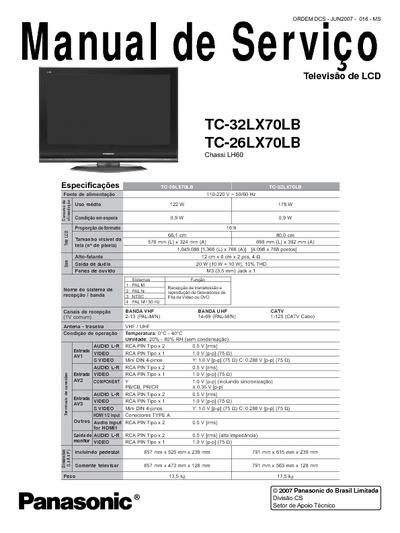 Panasonic - TC32LX70LB - Chassi LH60