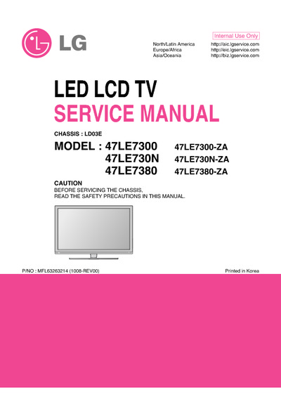 LG 47LE7300 Chassis LD03E - LED TV