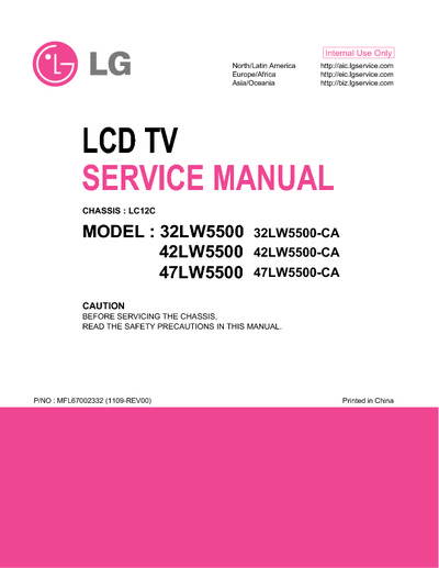 LG 32LW5500 Chassis:LC12C