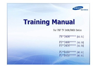 Samsung D490 D450 Training PN43D450, PN51D450