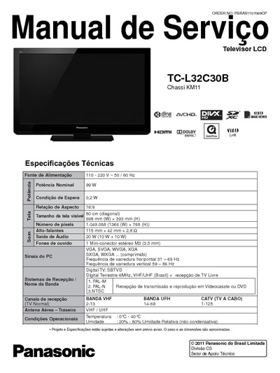 Panasonic TC-L32C30B - Manual de Serviço
