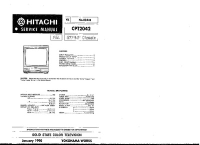 HITACHI CPT2042 Chassis: G7PN-21